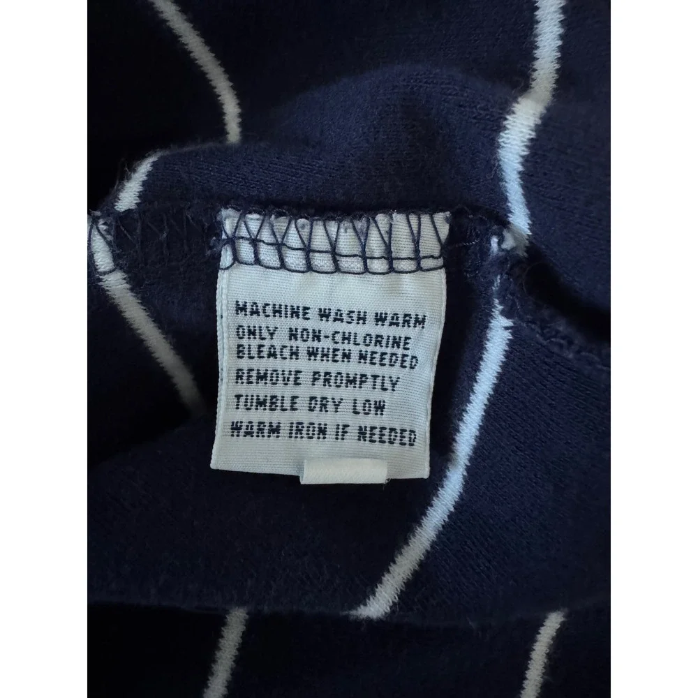Polo Ralph Lauren Mens Large Navy Blue White Striped‎ Short Sleeve Polo Shirt